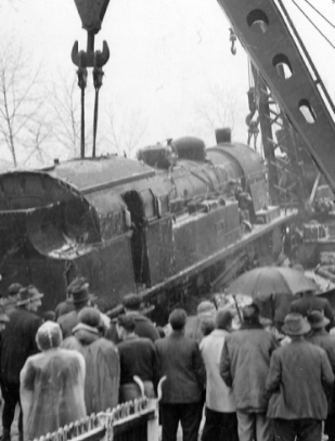 Déraillement à Lautenbach et grue Cockerill